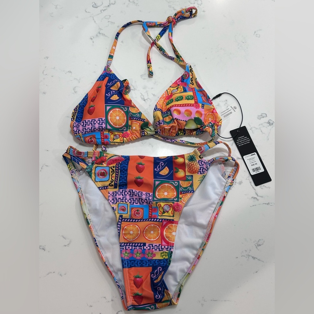 ❥𝖥𝖠𝖲𝖧𝖨𝖮𝖭𝗡𝗢𝗩𝗔: Melanie Fruits 2 Piece Bikini - Orange/Combo - Picture 6 of 7